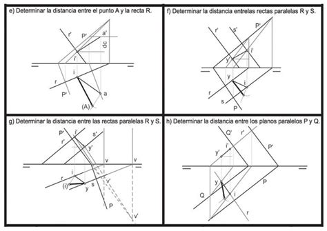 Sistema Diédrico Láminas Con Ejercicios De Distancias Dibujo Técnico