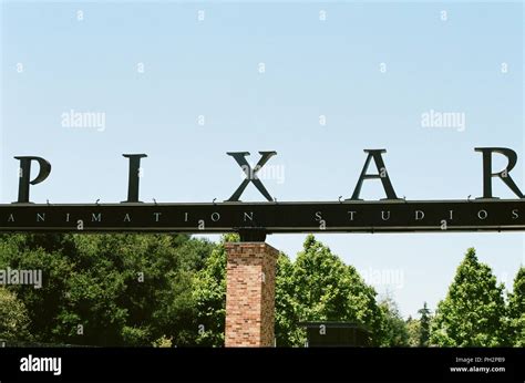 Close Up Of Sign At Entrance Gate Of Pixar Animation Studios In