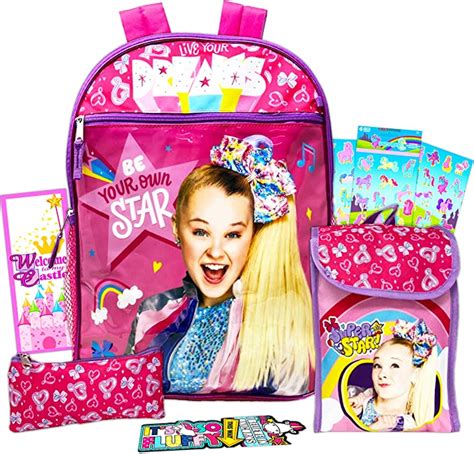 Jojo Siwa Backpack With Lunch Box For Girls 8 Pc Bundle ~ Deluxe 16
