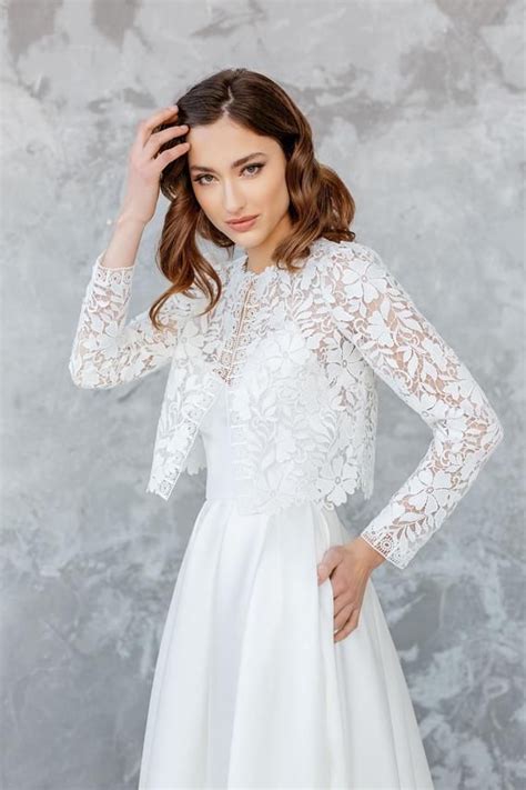 Long Sleeve Lace Wedding Top Emilija Hand Sewn Long Sleeves Bohemian