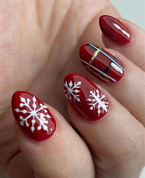 Festive Christmas Nail Art Ideas Snowflakes And Tartan Christmas Nails