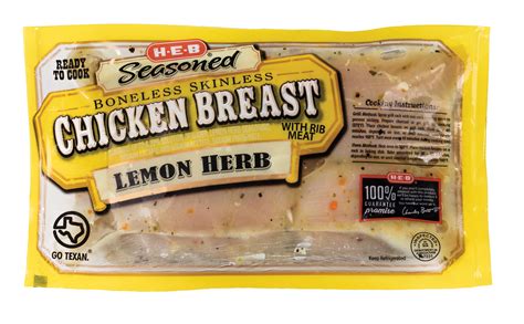 H E B Seasoned Boneless Skinless Chicken Breast Lemon Herb Shop