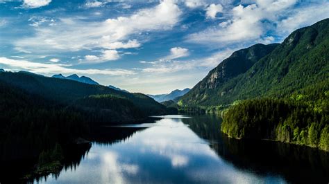 Download 1366x768 Wallpaper Lake Mountains Summer Reflections