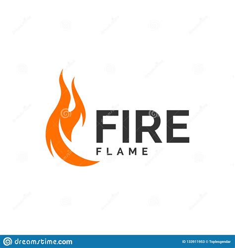 Fire Flame Logo Design Vector Hot Logo Template Stock Vector