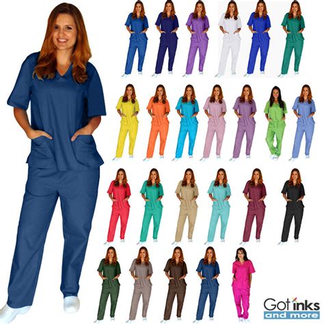 ️ Медицинский костюм Unisex Menwomen Natural Uniforms Medical Hospital Nursing Scrub Set Top