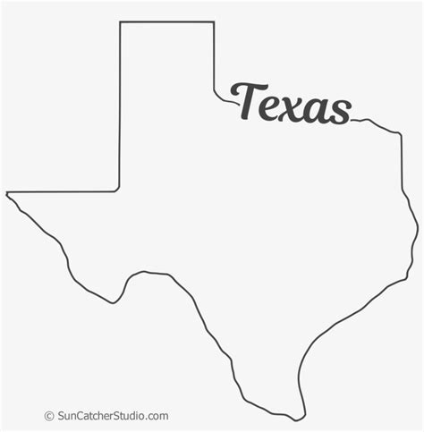 Free Texas Outline With State Name On Border Cricut Line Art