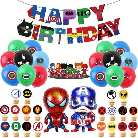 Buy Jantonor Superhero Birthday Party Decorations And Supplies Set