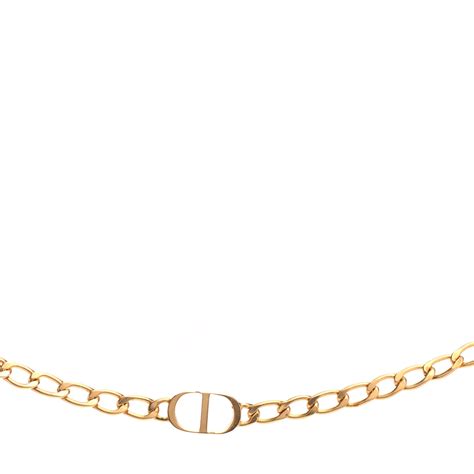 Christian Dior Metal Petit Cd Choker Necklace Gold 774423 Fashionphile