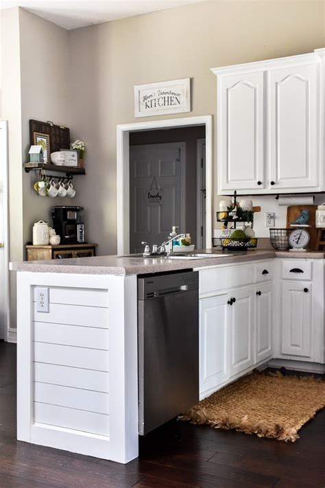 Adding shiplap to a kitchen island is an easy and affordable way to add character to your kitchen. How to add character to a kitchen peninsula or kitchen island