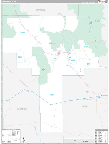 Grant County Nm Wall Map Premium Style By Marketmaps Mapsales