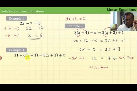 Linear Equations Part 1 Youtube