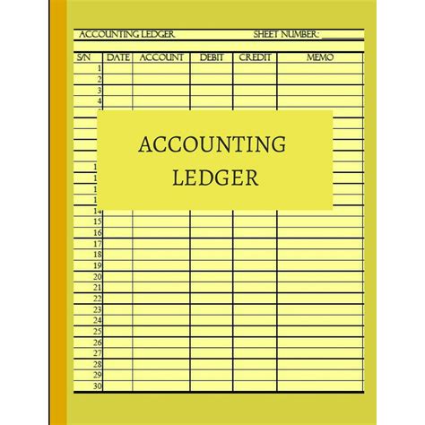 Accounting Ledger Basic Ledger Book For Monthly Weekly Personal Ledger