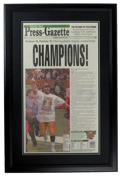 Green Bay Press Gazette Packers Super Bowl Xxxi Newspaper Etsy