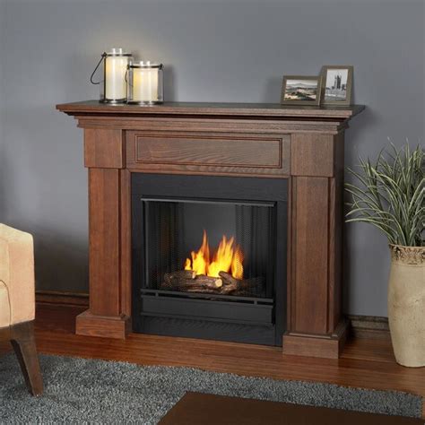 Shop Real Flame Hillcrest Chestnut Oak Gel Fuel Fireplace Free