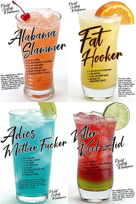 6 Cocktail Poster Collection Digital Download Alcohol Drink Recipes Drinks Alcohol Recipes