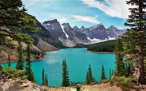 Indir Duvar Kağıdı Dağlar Banff Güzel Morraine Gölü Kanada Masaüstü