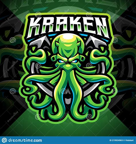 Kraken Octopus Esport Mascot Logo Design Stock Vector Illustration Of
