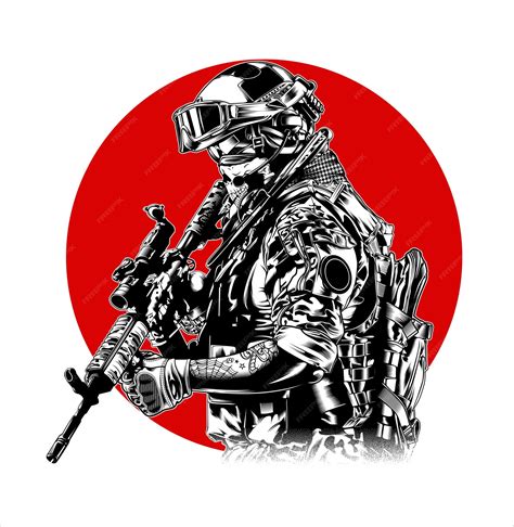 Premium Vector Soldier Illustration Graphic
