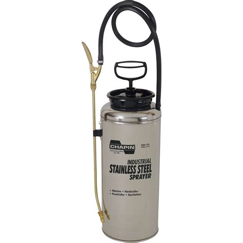 Chapin Stainless Steel Industrial Sprayer — 3 Gallon Capacity 45 Psi
