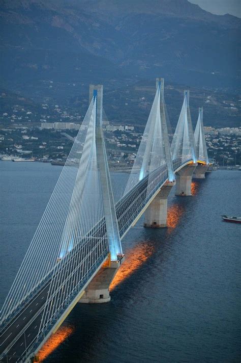 The Rio Antirrio Bridge Patras Greece Patras Kanal Von Korinth