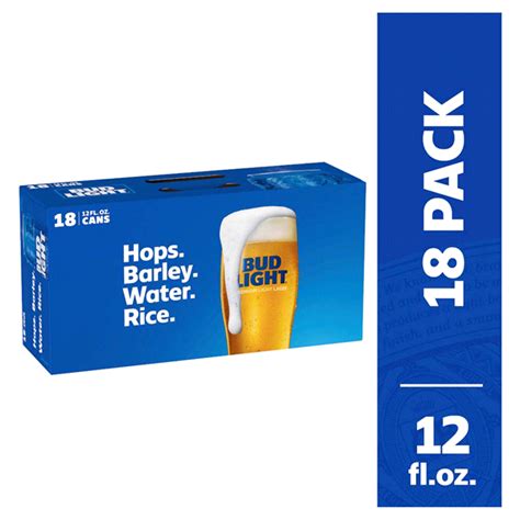 Bud Light Beer 18 Pack Beer 12 Fl Oz Cans Light Meijer Grocery