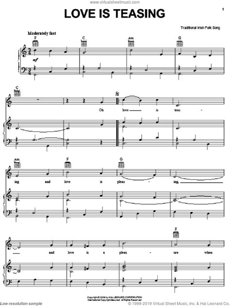 Love Is Teasing Sheet Music For Voice Piano Or Guitar Pdf