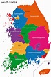 Mapa de regiones y provincias de Corea del Sur - OrangeSmile.com