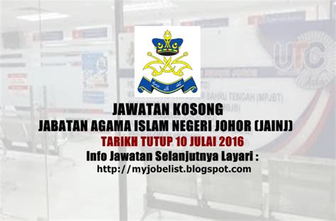 Portal carian jawatan & kerja kosong terpantas di malaysia. Jawatan Kosong di Jabatan Agama Islam Negeri Johor (JAINJ ...