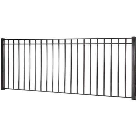 Monroe 4 Ft H X 8 Ft W Black Steel Flat Top Decorative Fence Panel In