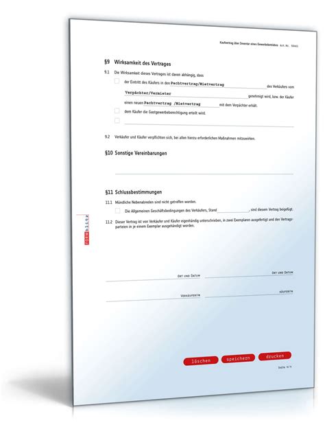 Der kaufvertrag ist ein normierter vertragstyp des deutschen schuldrechts über die einigung der vertragsparteien über einen kaufgegenstand. Kaufvertrag über Inventar eines Gewerbebetriebes - Muster zum Download
