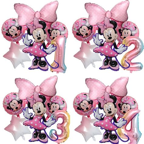 6pcs Mikcey Minnie Mouse 32inch Number Balloons Birthday Party