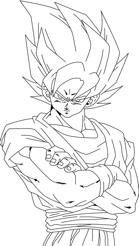 Super Saiyan Goku Lineart By Duskoy On Deviantart