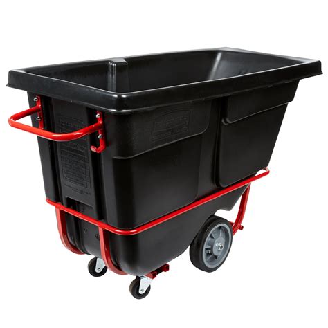 Rubbermaid Fg130600bla Black 05 Cubic Yard Tilt Truck Trash Cart