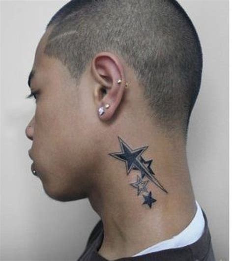 Star Tattoo Designs For Men On Neck