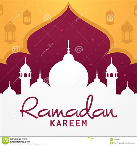 Ramadan Kareem Greeting Card Islamic Vector Design Stock Vector ...