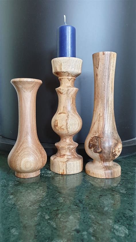 Nussbaum Gestockt In 2023 Wood Candle Sticks Wood Pillar Candle