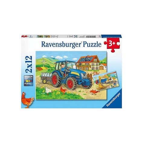 Ravensburger Puzzle 2er Set Puzzle Je 12 Teile 26x18 Cm Baustelle