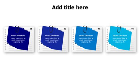 4 Square Sticky Notes Colored Inforgraphics And Slides