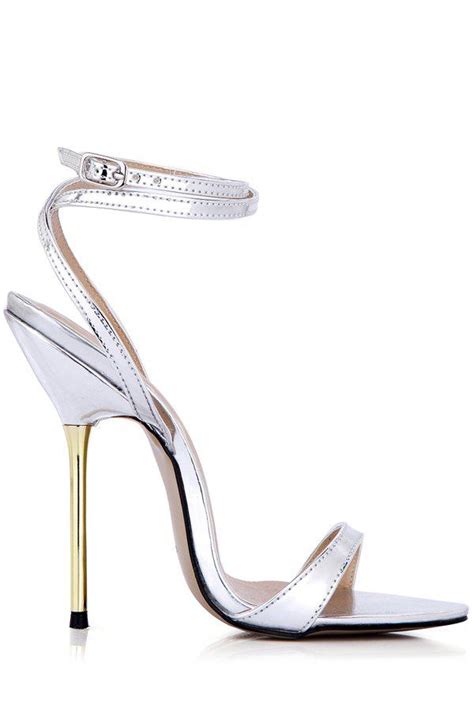 Sexy High Heel Solid Color Sandals Silver Sandals 38 Zaful