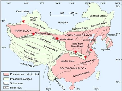 Simpli Fi Ed Tectonic Map Of China Showing Major Cratonic Blocks And