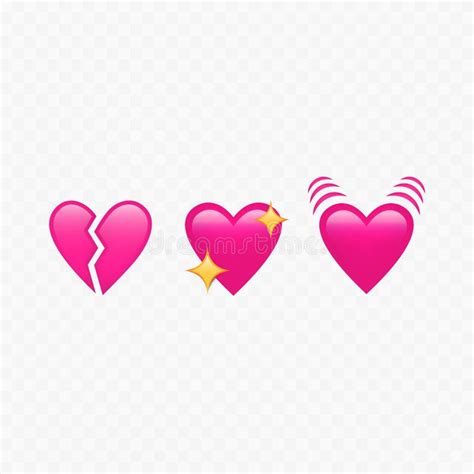 Emojis De Corazones Rosas Emoji De Corazones De Amor Aislado Vector