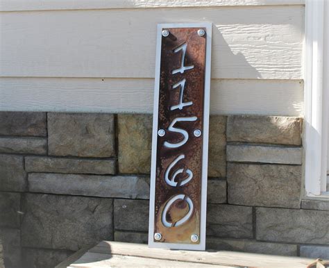 Rustic Address Number Plaque Metal House Number Sign Small Sizes