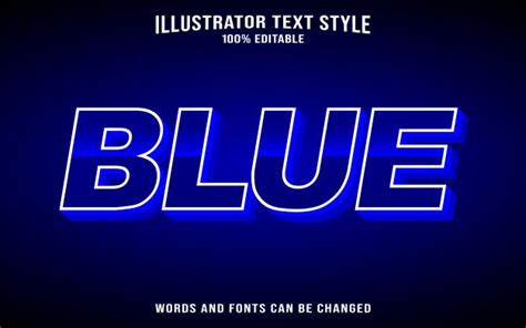 Premium Vector Blue Text Style Text Style Lettering Alphabet Fonts