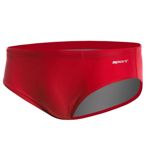 Sporti Solid Swim Brief Swimsuit 34 Red