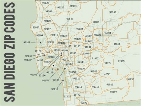 San Diego Zip Codes Zip Code Map San Diego Coding