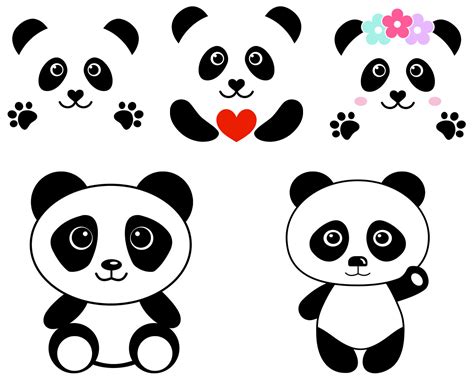 Panda Svg Cute Panda Svg Cartoon Panda Svgbundle Cutting Etsy Riset