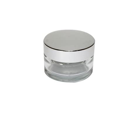 Cosmetic Glass Jar With Silver Lid Cosmetic Studio