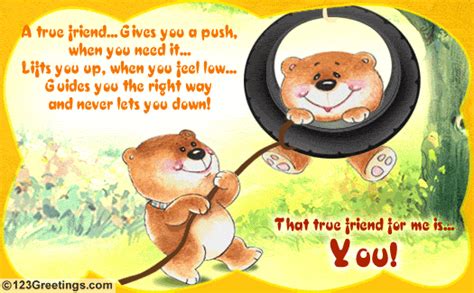 I'm so grateful for your friendship and all the fun times we've had together this year. A True Friend For Me Is You! Free Happy Best Friends Day eCards | 123 Greetings