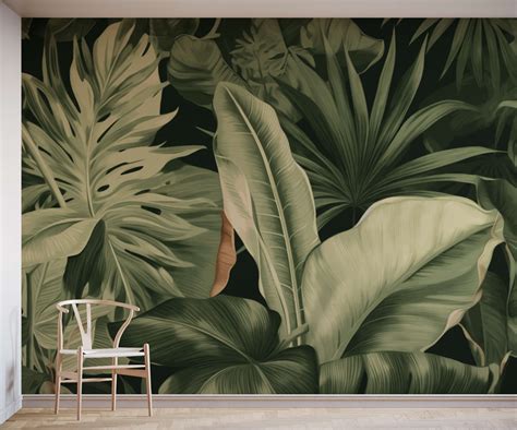 Lush Jungle Leaves Wallpaper Mural Bobbi Beck