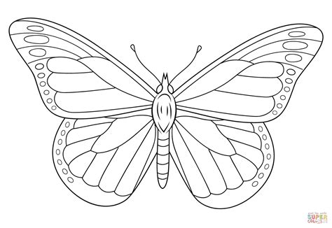 Gambar Monarch Butterfly Coloring Page Free Printable Pages Click Easy
